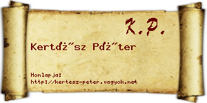 Kertész Péter névjegykártya